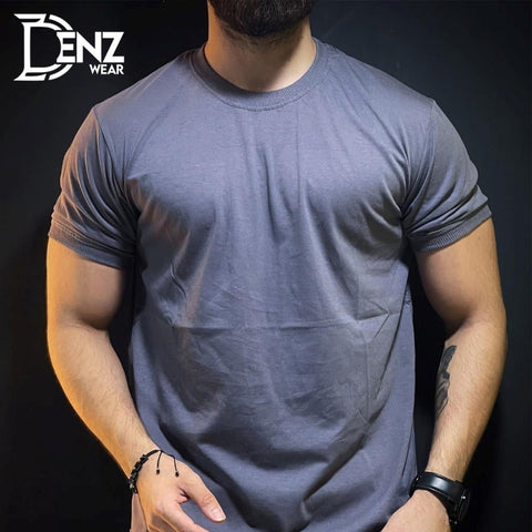 Plain Round Neck Tshirt, Thick Neck Rib, 100% Cotton Jersey DW-04