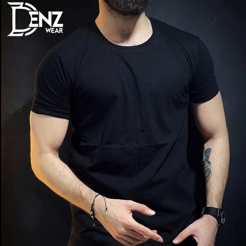 Plain Round Neck Tshirt, Thick Neck Rib, 100% Cotton Jersey DW-04