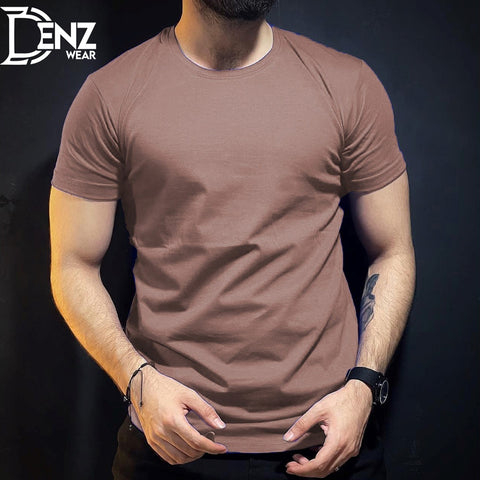 Plain Round Neck Tshirt, Thick Neck Rib, 100% Cotton Jersey DW-04