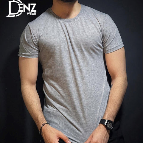 Plain Round Neck Tshirt, Thick Neck Rib, 100% Cotton Jersey DW-04