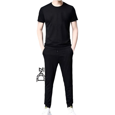 Stylish Black Pack Of 2 T-shirt & Trouser For Men and Women DW-09