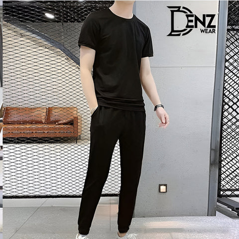 Stylish Black Pack Of 2 T-shirt & Trouser For Men and Women DW-09