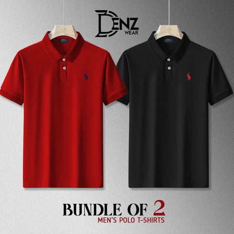 Pack Of 2 Stylish Embroidered Logo Polo For Men DW-28