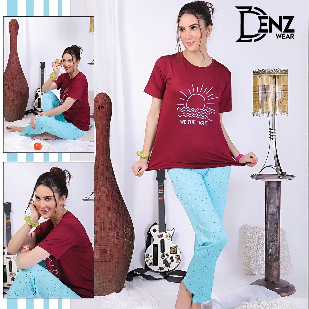 Sleepwear Cute Cotton Pajama Set Woman| Lounge Wear Set | Night Suit for Woman DW-81